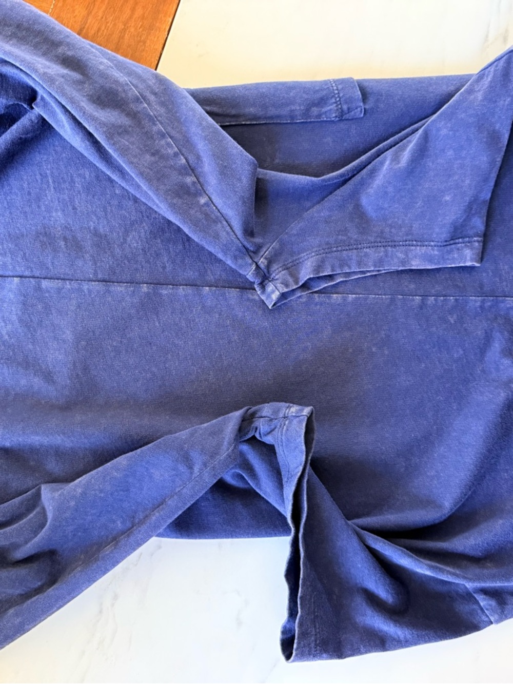 GAP Women's Top Tee Shirt Tie Dye Short Sleeve Crewneck Boxy Navy Pocket Size M - Picture 14 of 17